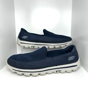 Skechers Women’s Memory Foam Blue Slip-Ons Mesh Casual Sneakers Size 10